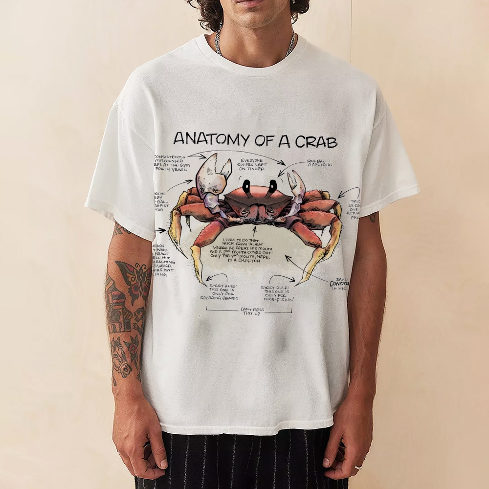 Crab Anatomy Prints  Unisex Cotton T-Shirt