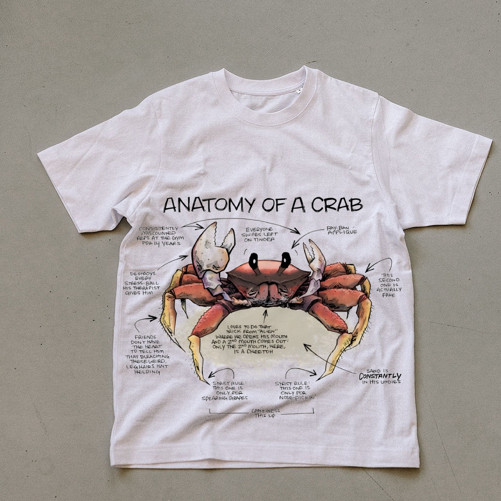 Crab Anatomy Prints  Unisex Cotton T-Shirt