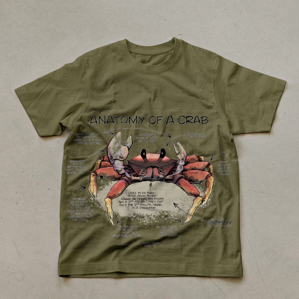 Crab Anatomy Prints  Unisex Cotton T-Shirt