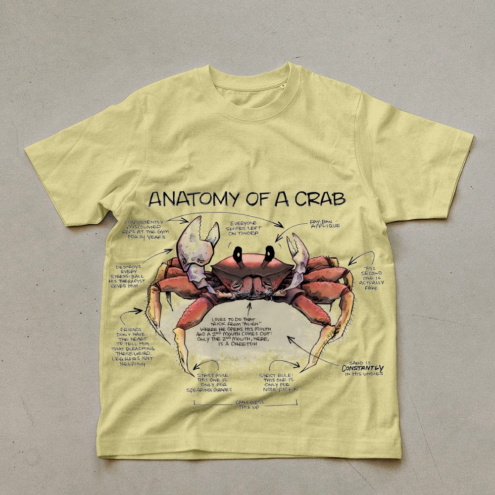 Crab Anatomy Prints  Unisex Cotton T-Shirt