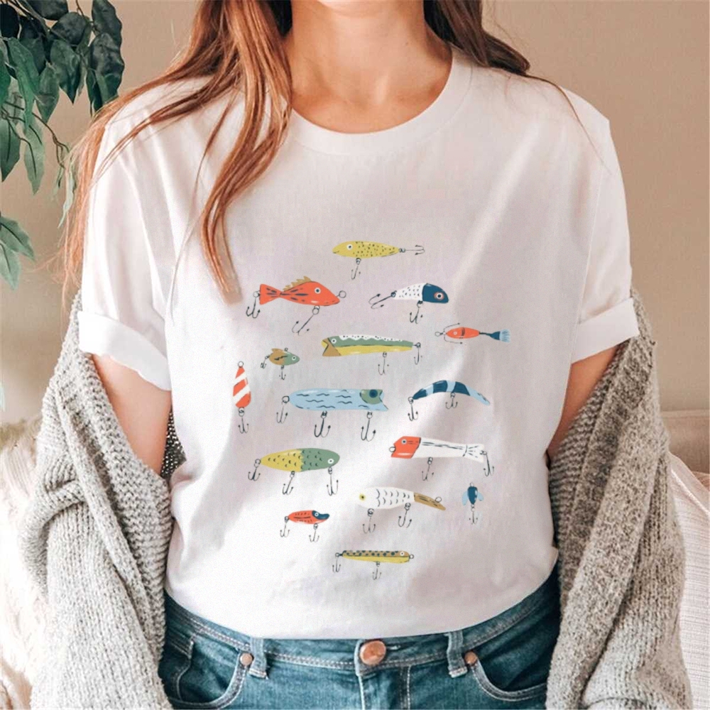 Women's Smart Ocean Fish Print Cotton Casual T-Shirt