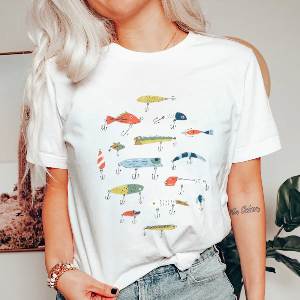 Women's Smart Ocean Fish Print Cotton Casual T-Shirt