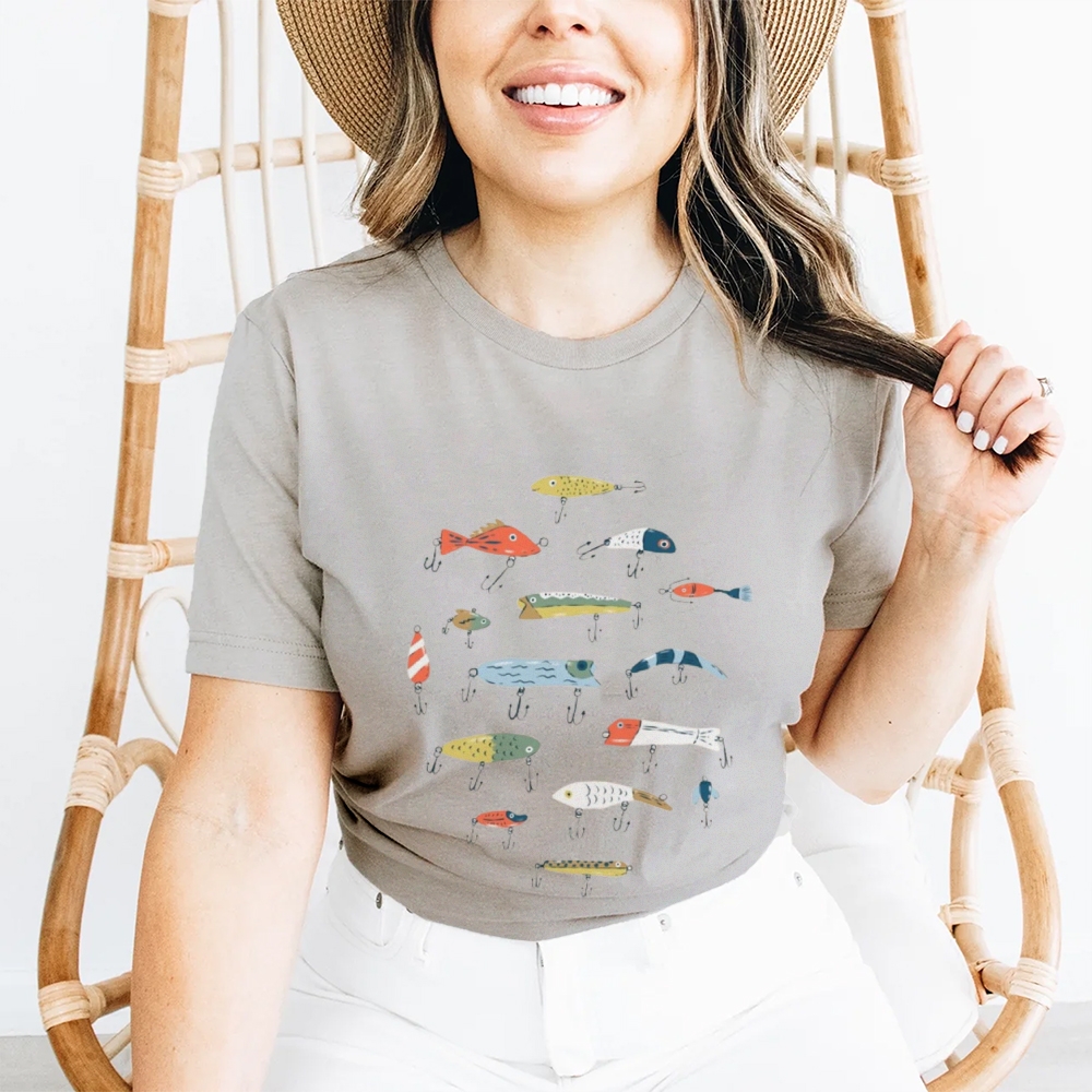 Women's Smart Ocean Fish Print Cotton Casual T-Shirt