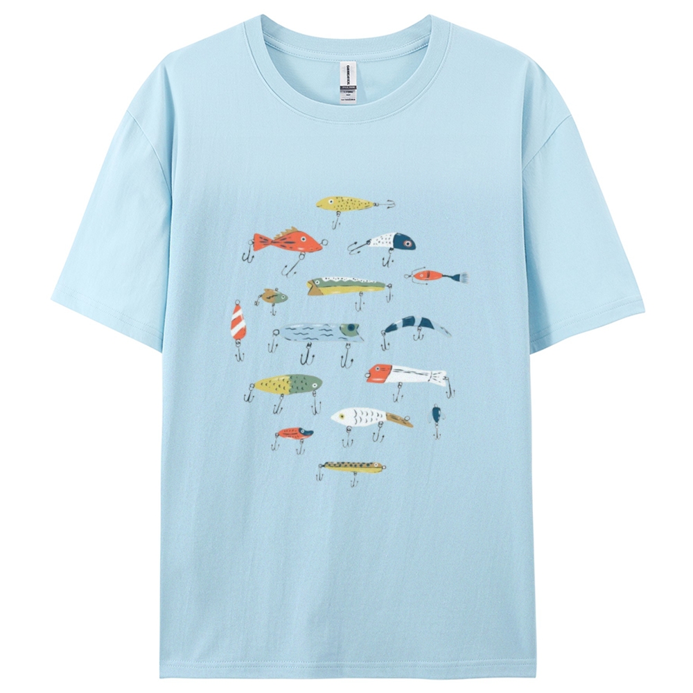 Women's Smart Ocean Fish Print Cotton Casual T-Shirt