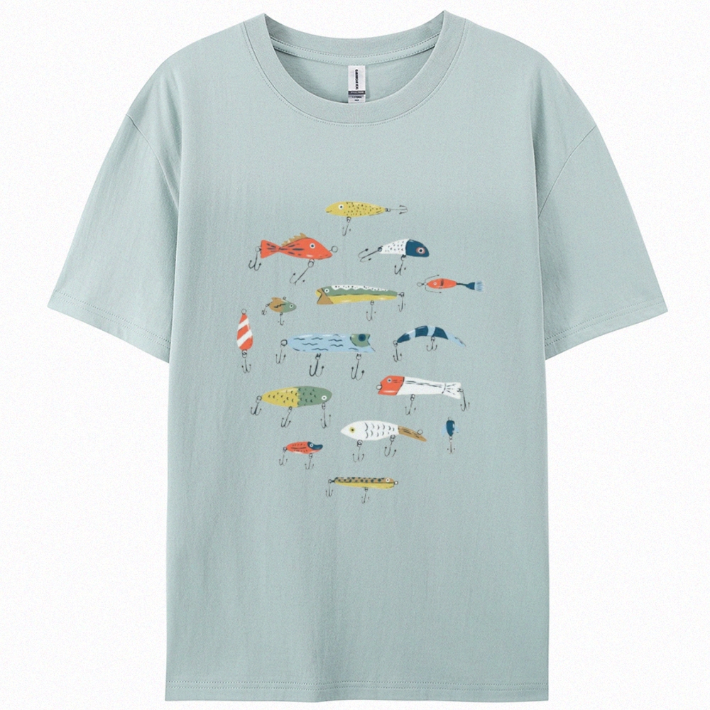 Women's Smart Ocean Fish Print Cotton Casual T-Shirt