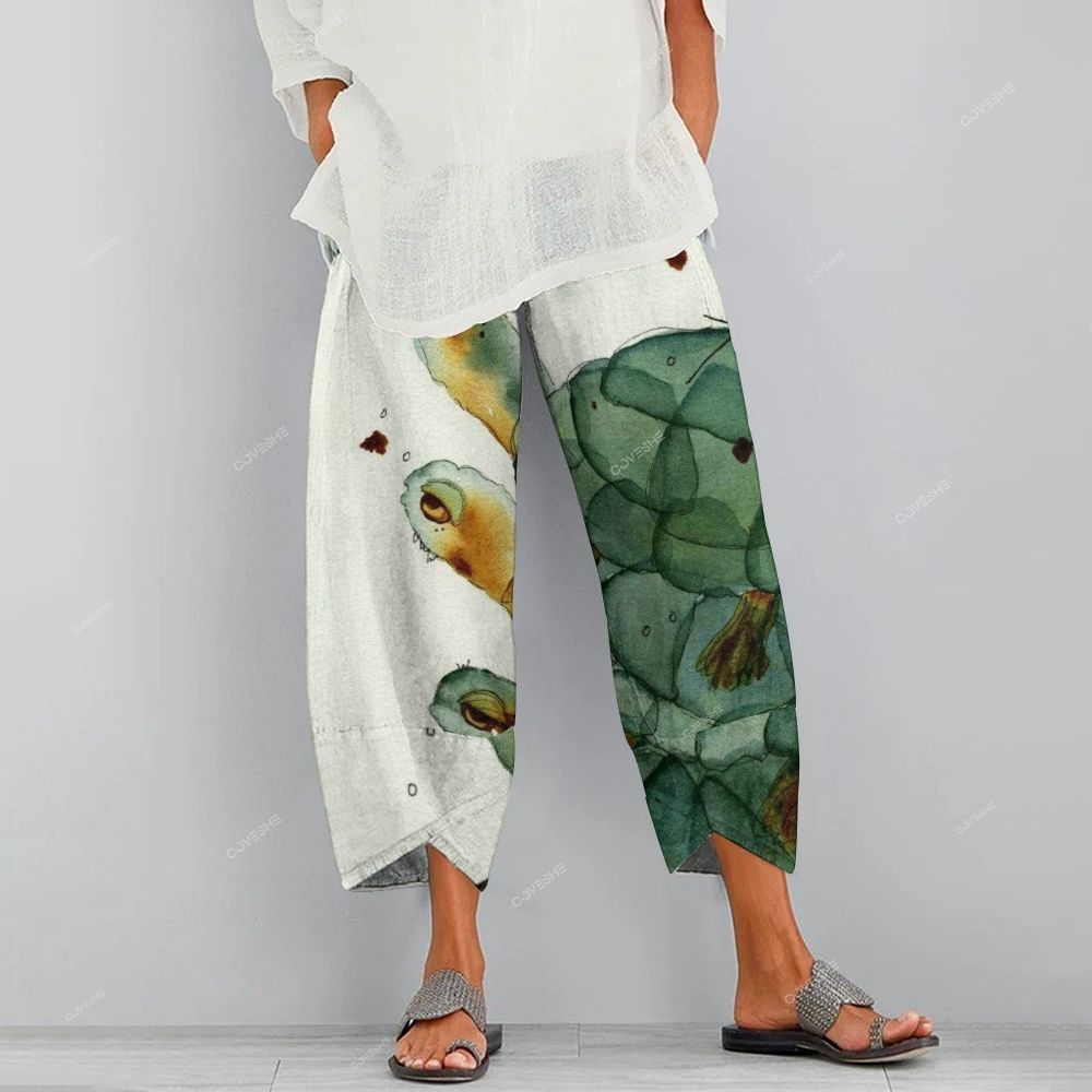 Women's Casual Turtle Printed Pants