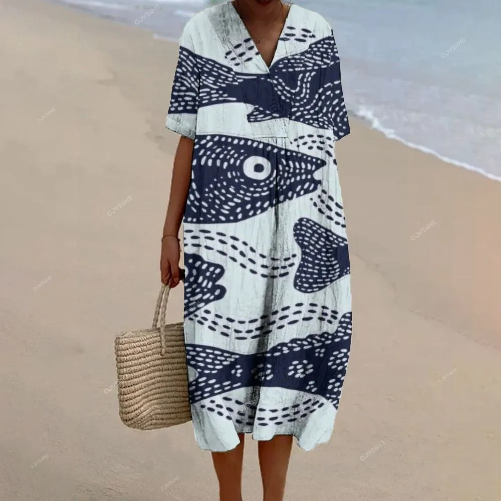 Women's Casual Vintage Fish Printed Pants