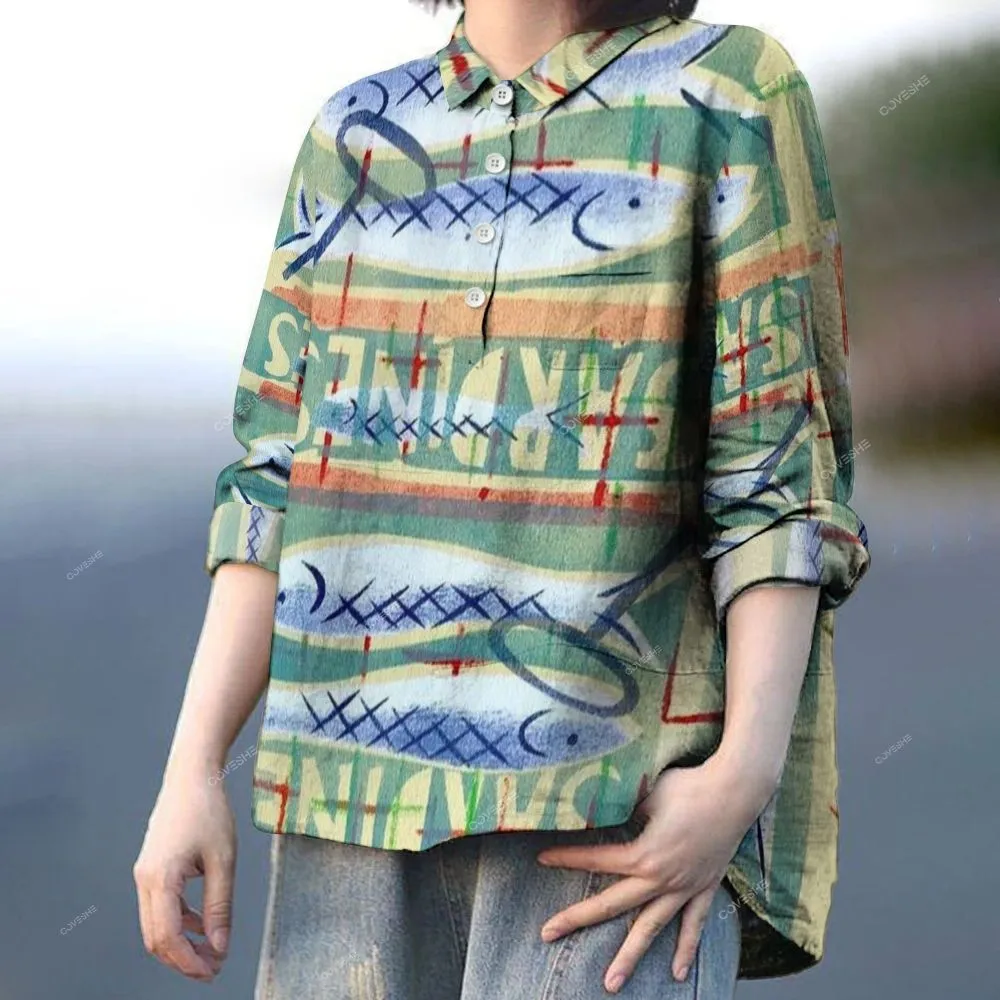 Women's Casual Sardines Printed Pants