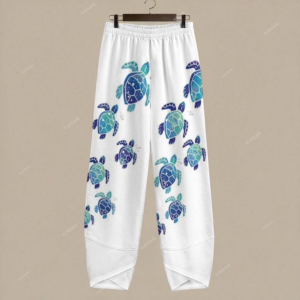 Women's Casual Colorful Turtle Printed Pants
