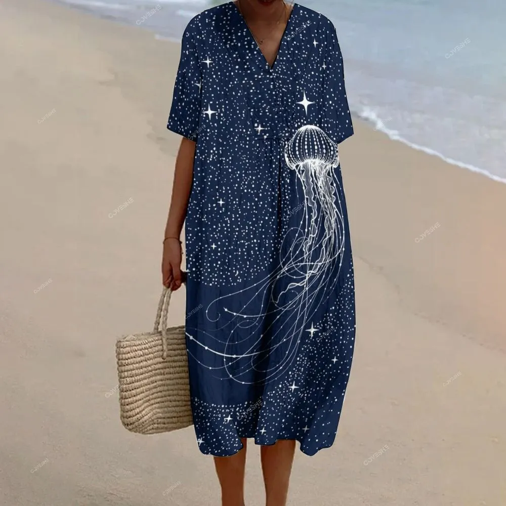 Women's Casual Star Jellyfish Printed Pants