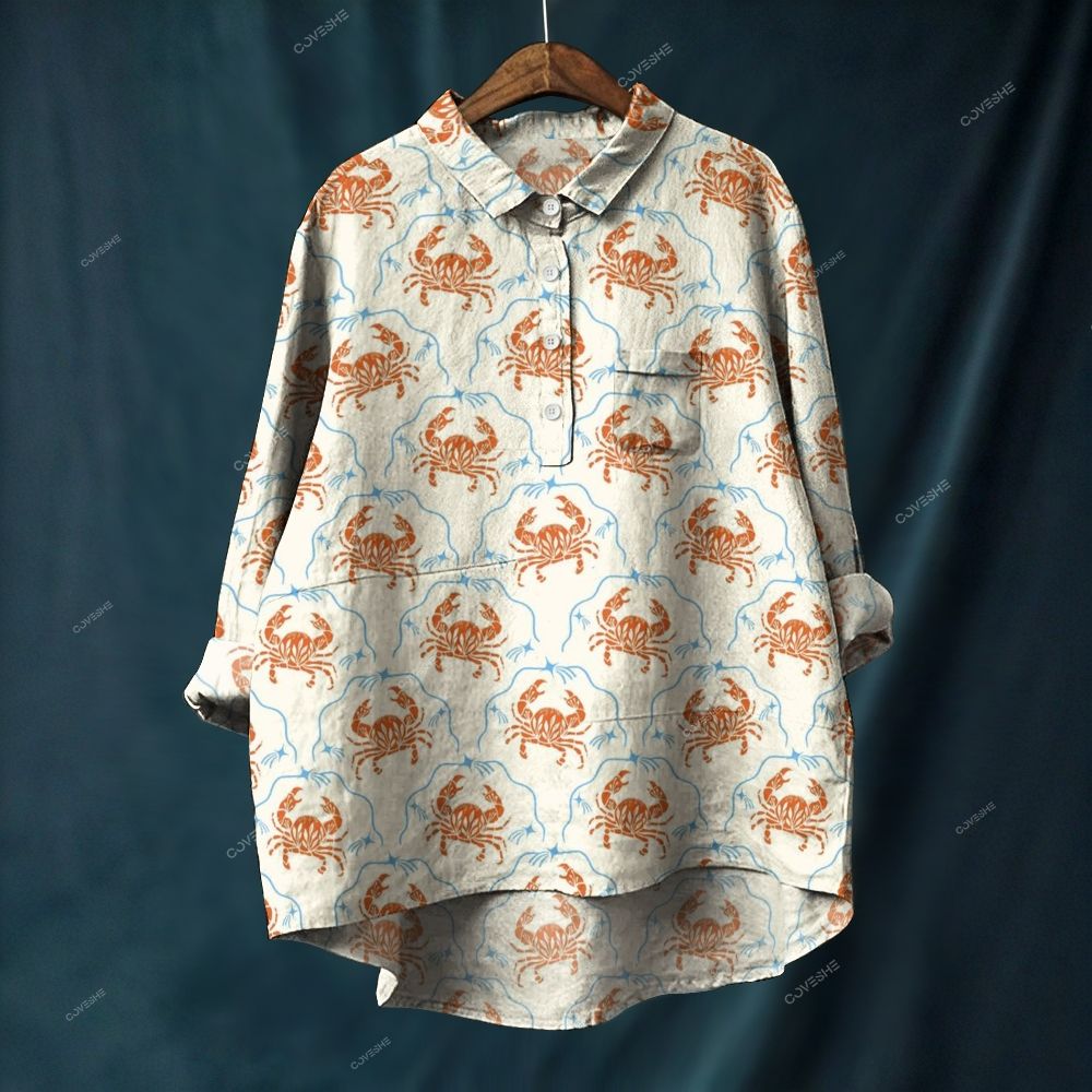 Women's Casual Crab Printed Jumpsuit