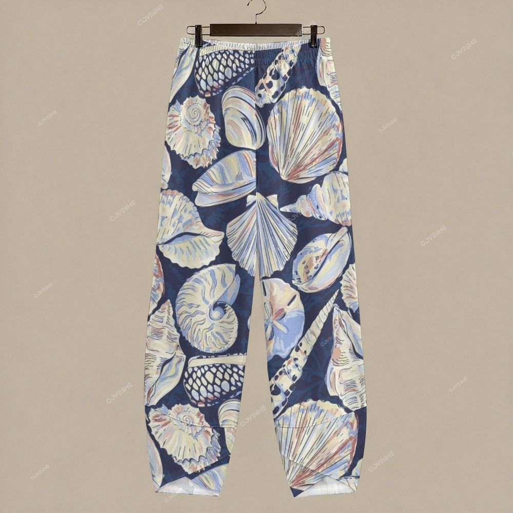 Women's Casual Conch Shell Printed Pants