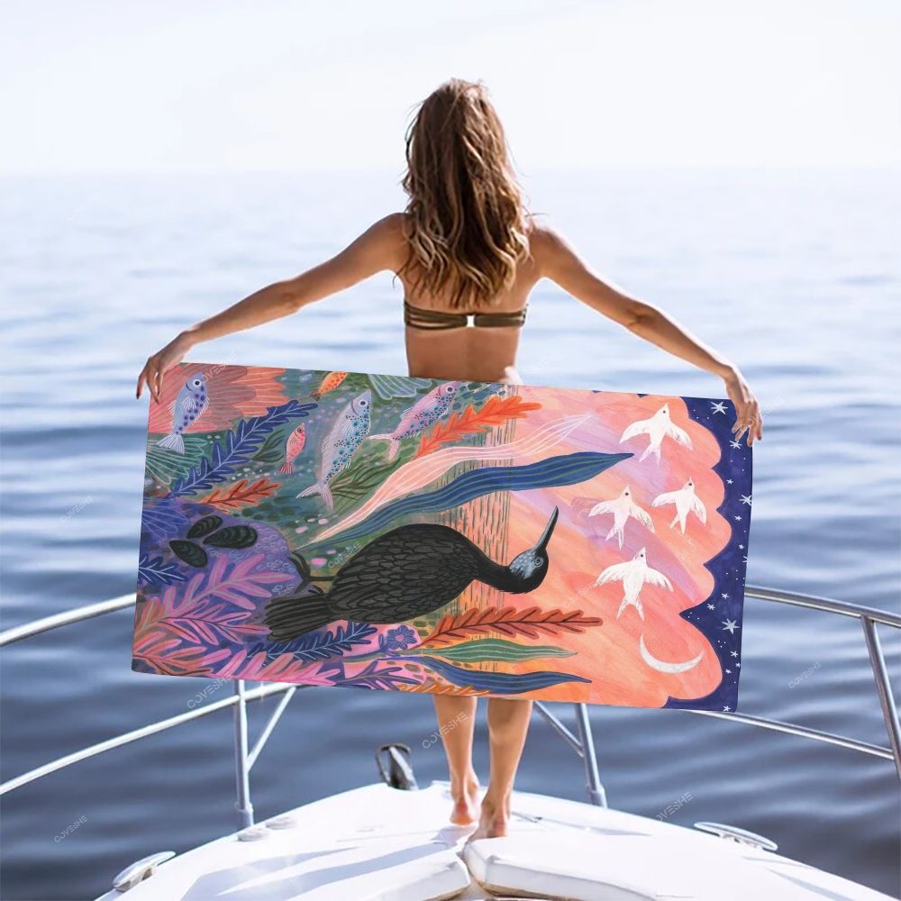 Sunset Glow Scenery Casual Printed Beach Towel