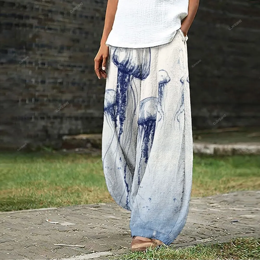 Women's Gradient Jellyfish Printed Flowy Dress