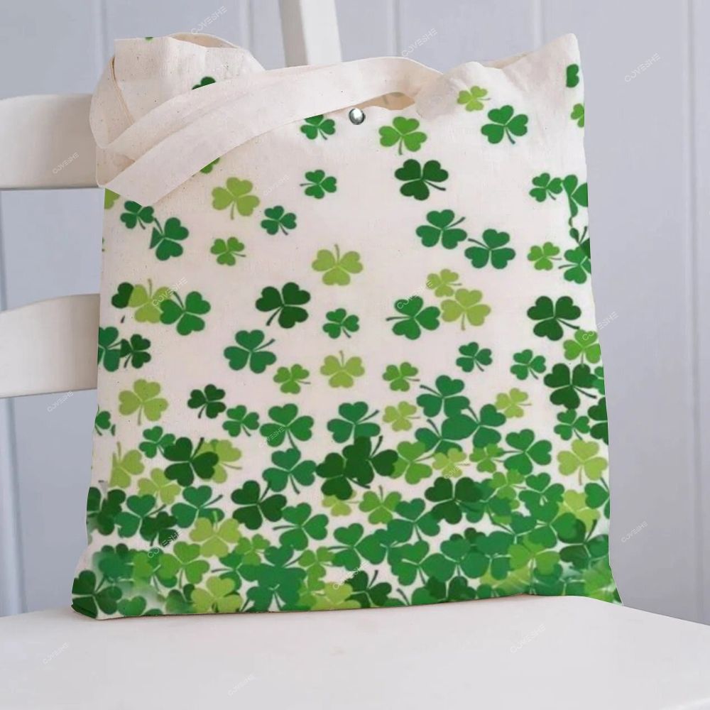 St. Patrick's Day Clover Printed Tote Bag