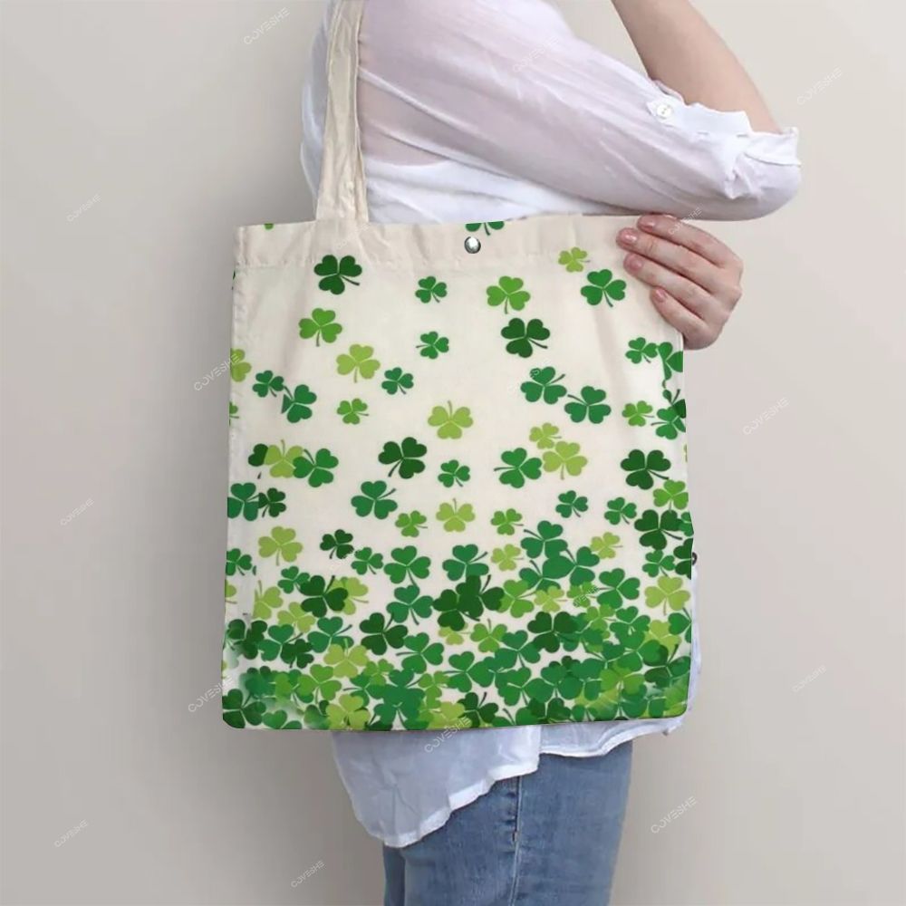St. Patrick's Day Clover Printed Tote Bag