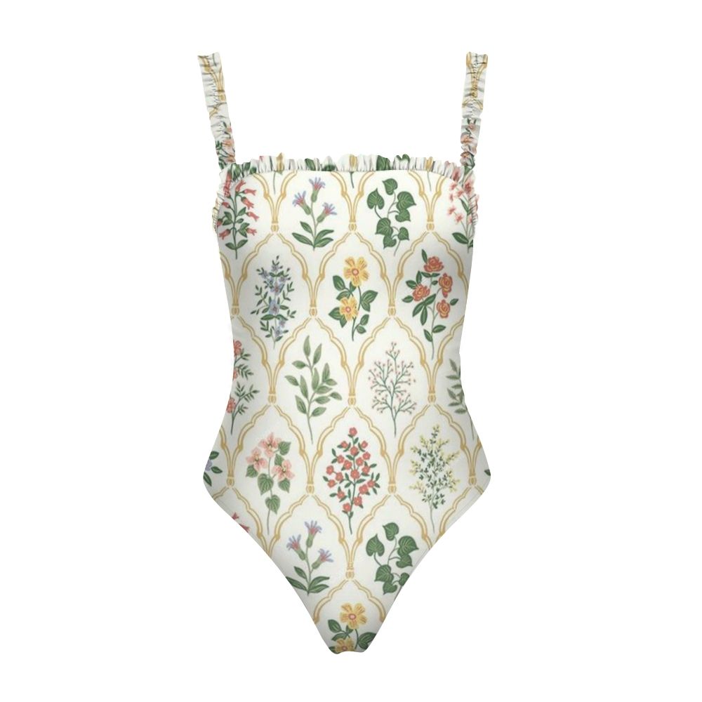 Women's Flower Printed One Piece Swimsuit