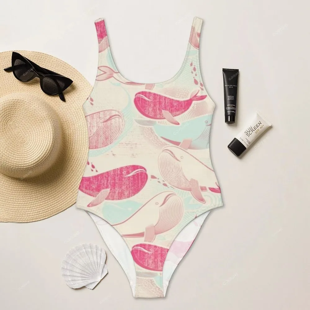 Women's Casual Pink Dolphin Printed Pants