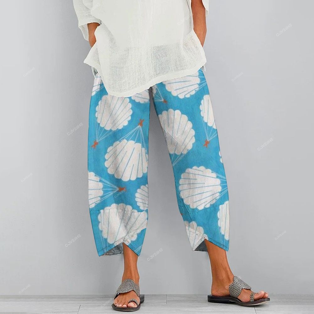 Women's Casual Shell Parachute Printed Pants