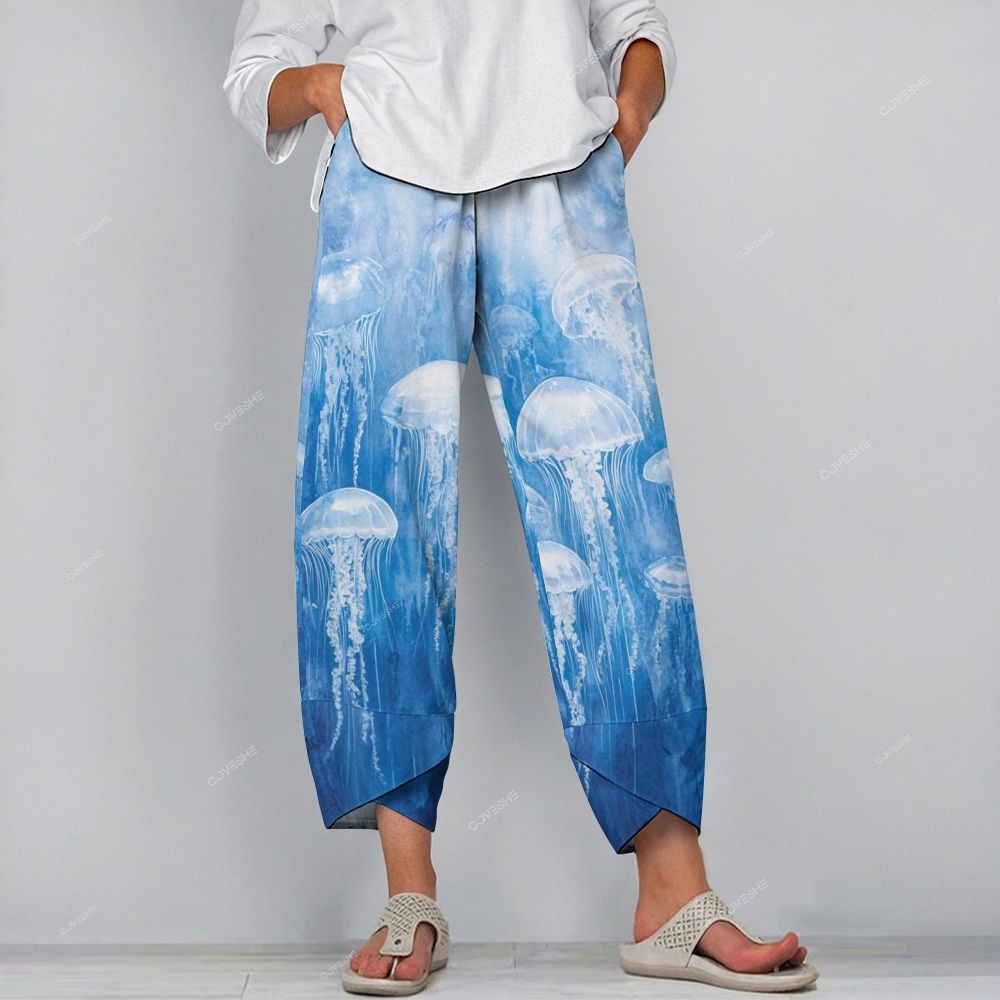 Women's Casual Gradient Jellyfish Printed Pants
