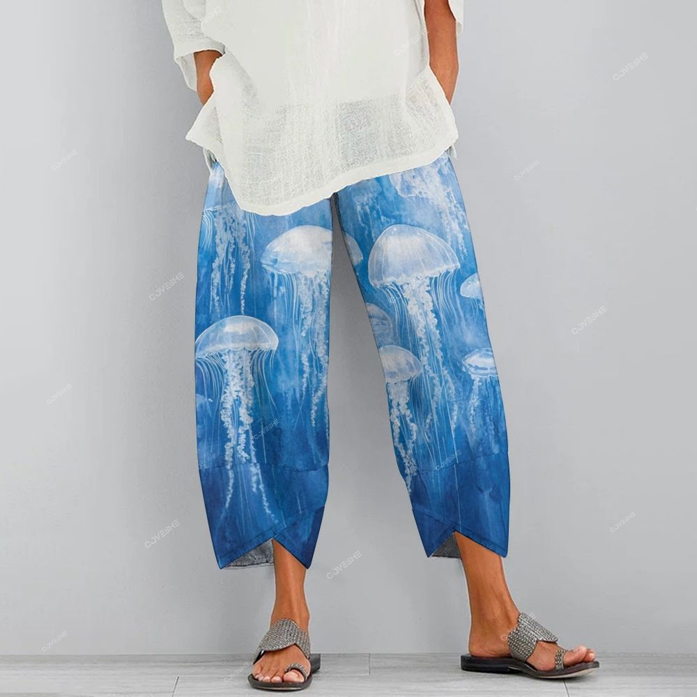 Women's Casual Gradient Jellyfish Printed Pants