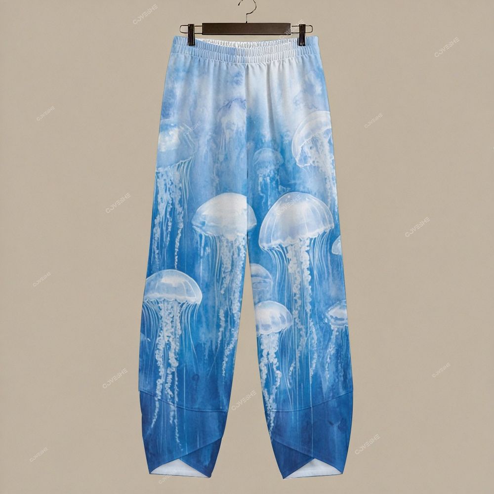 Women's Casual Gradient Jellyfish Printed Pants