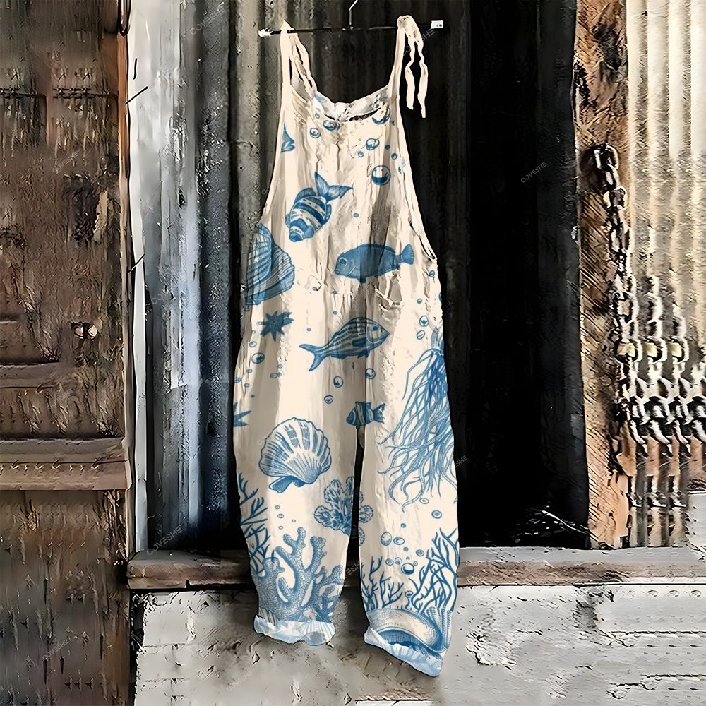 Women's Casual Ocean World Printed Jumpsuit