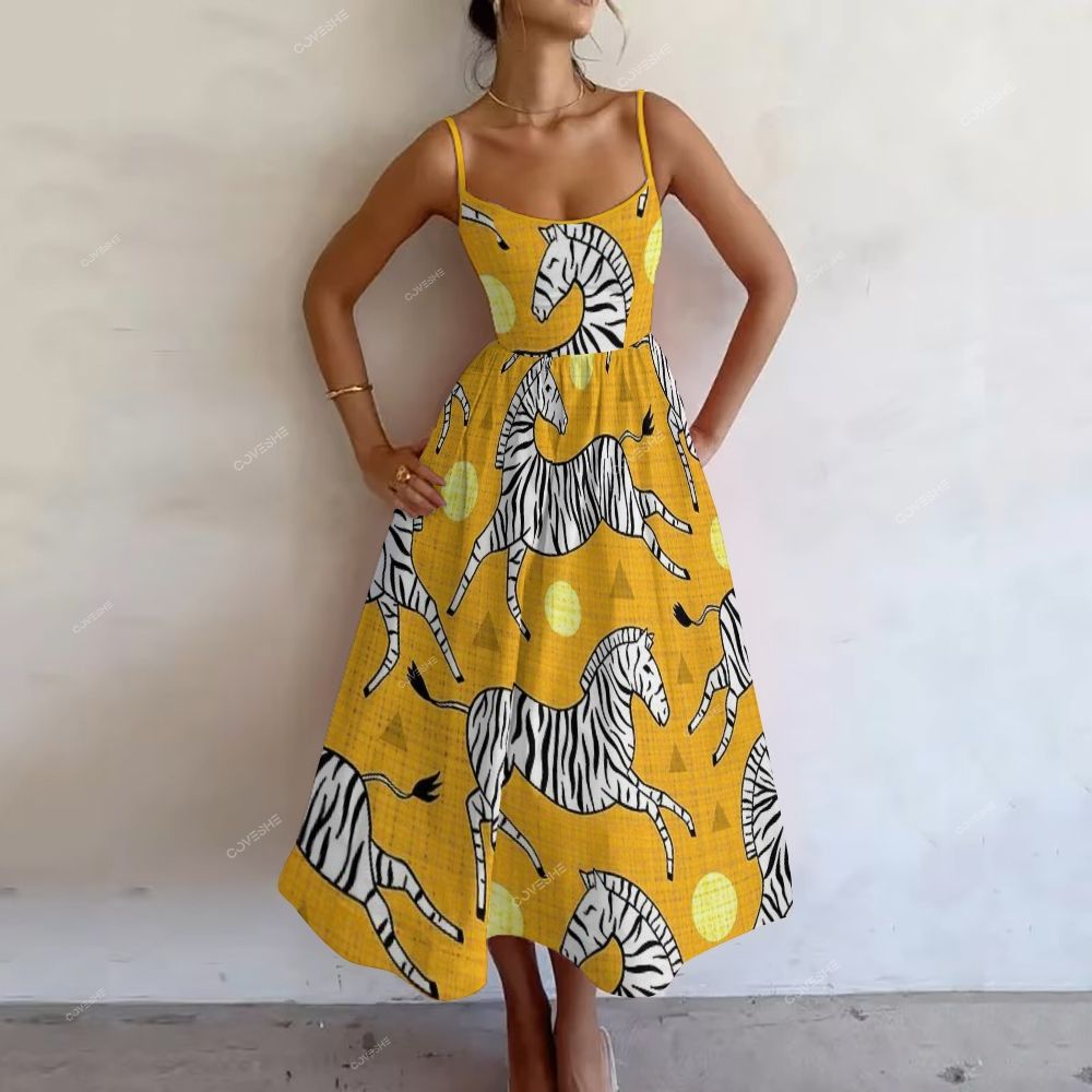 Women's Zebra Printed Slip Dress