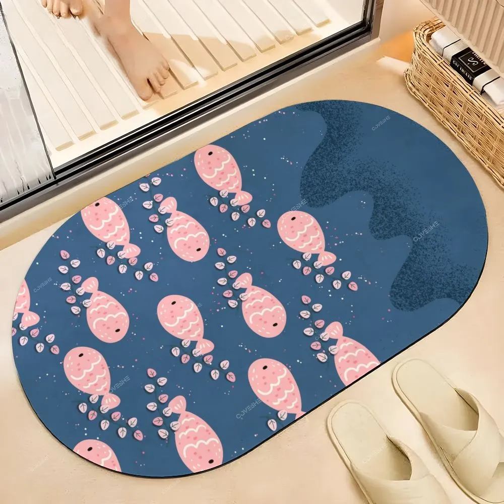 Women's Casual Pink Cartoon Fish Printed Pants