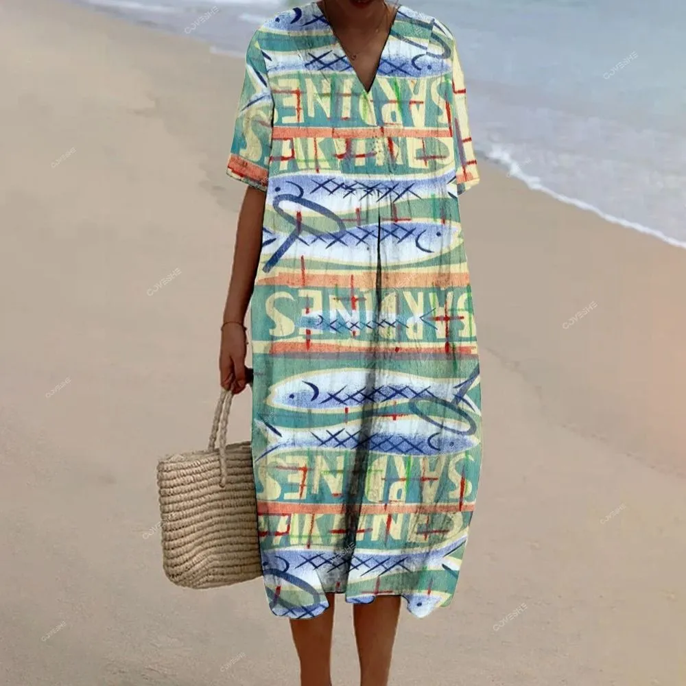 Women's Casual Sardines Printed Pants