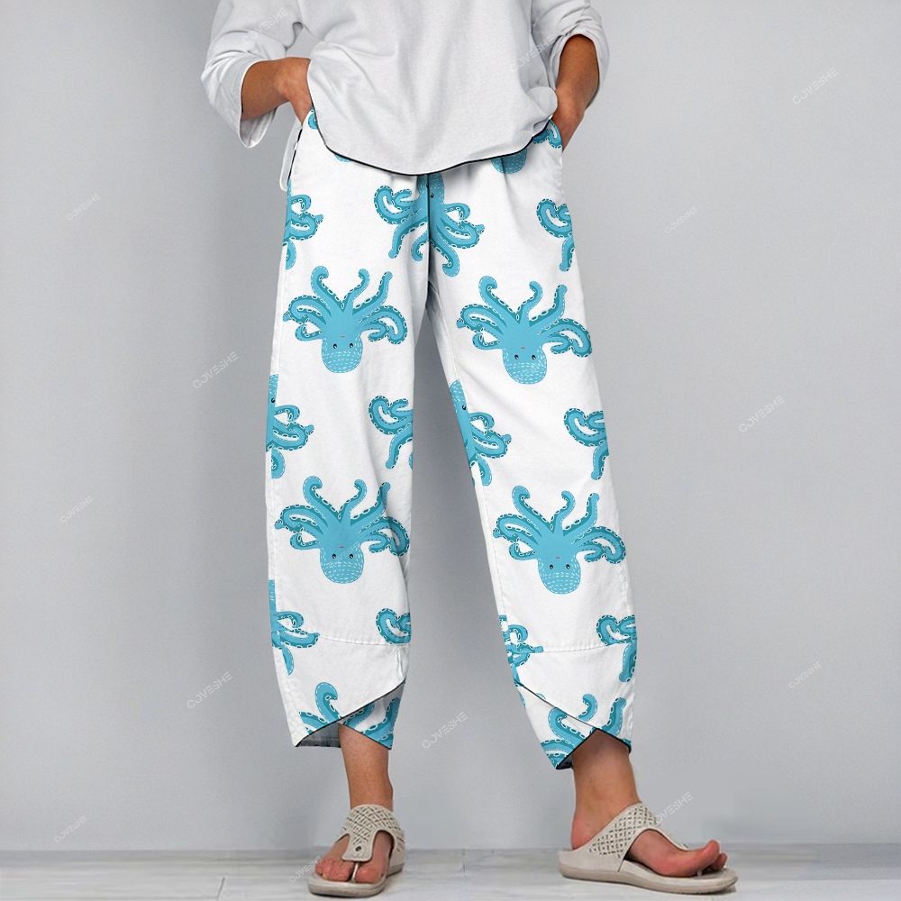 Women's Casual Octopus Printed Pants