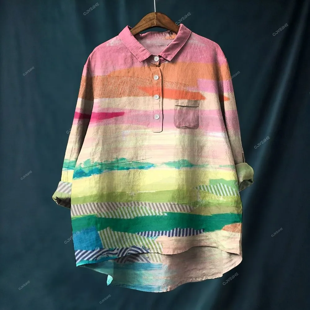 Women's Sleeveless Color Gradient Printed Dress