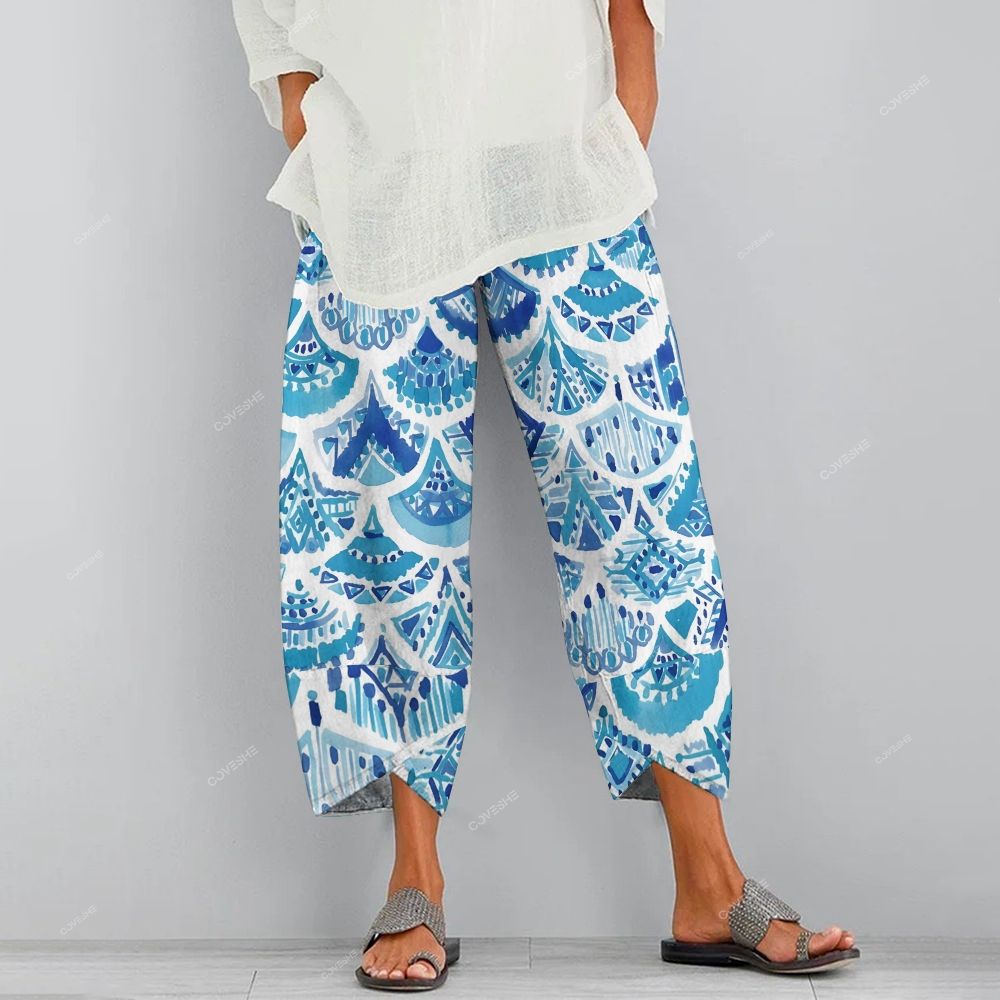 Women's Casual Geometric Fan Printed Pants