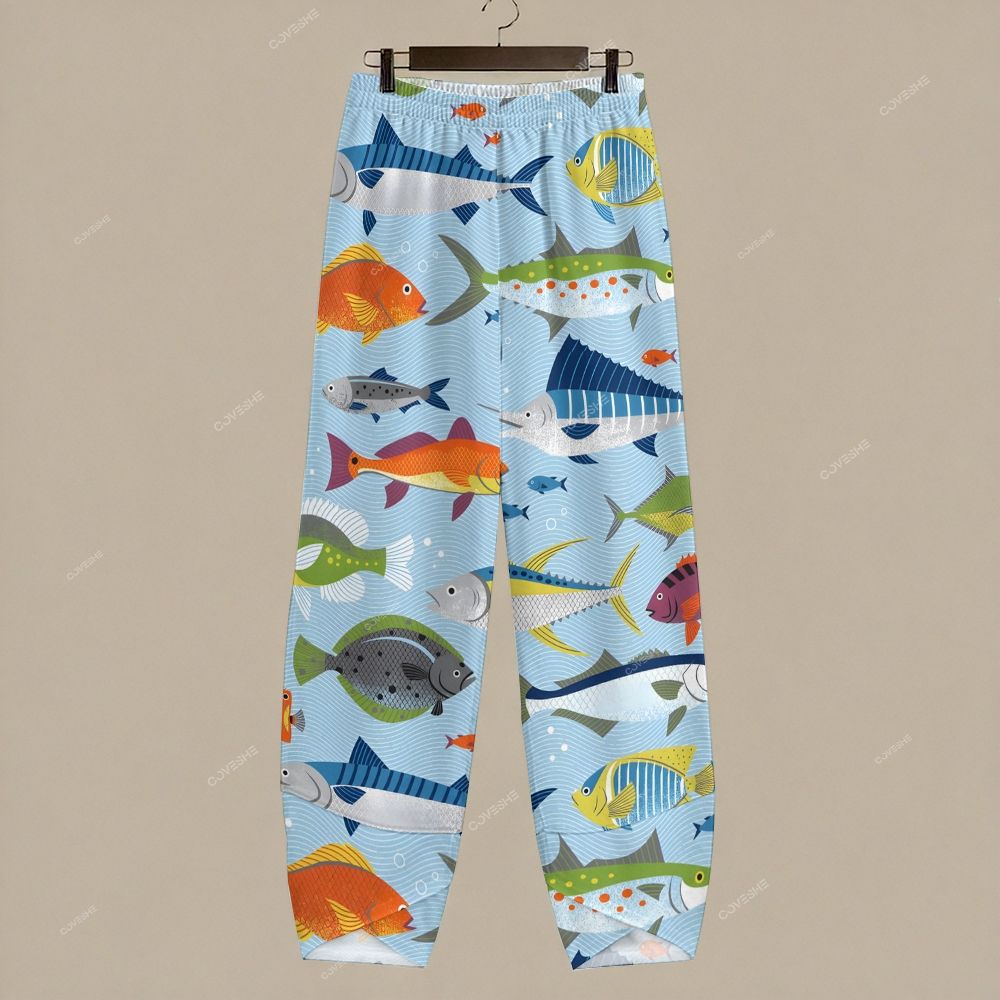 Women's Casual Colorful Fish Printed Pants