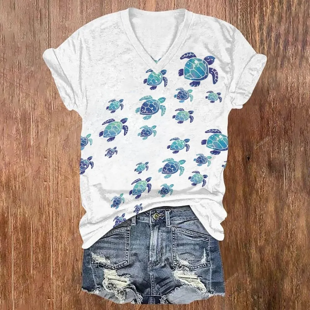 Women's Casual Colorful Turtle Printed Pants