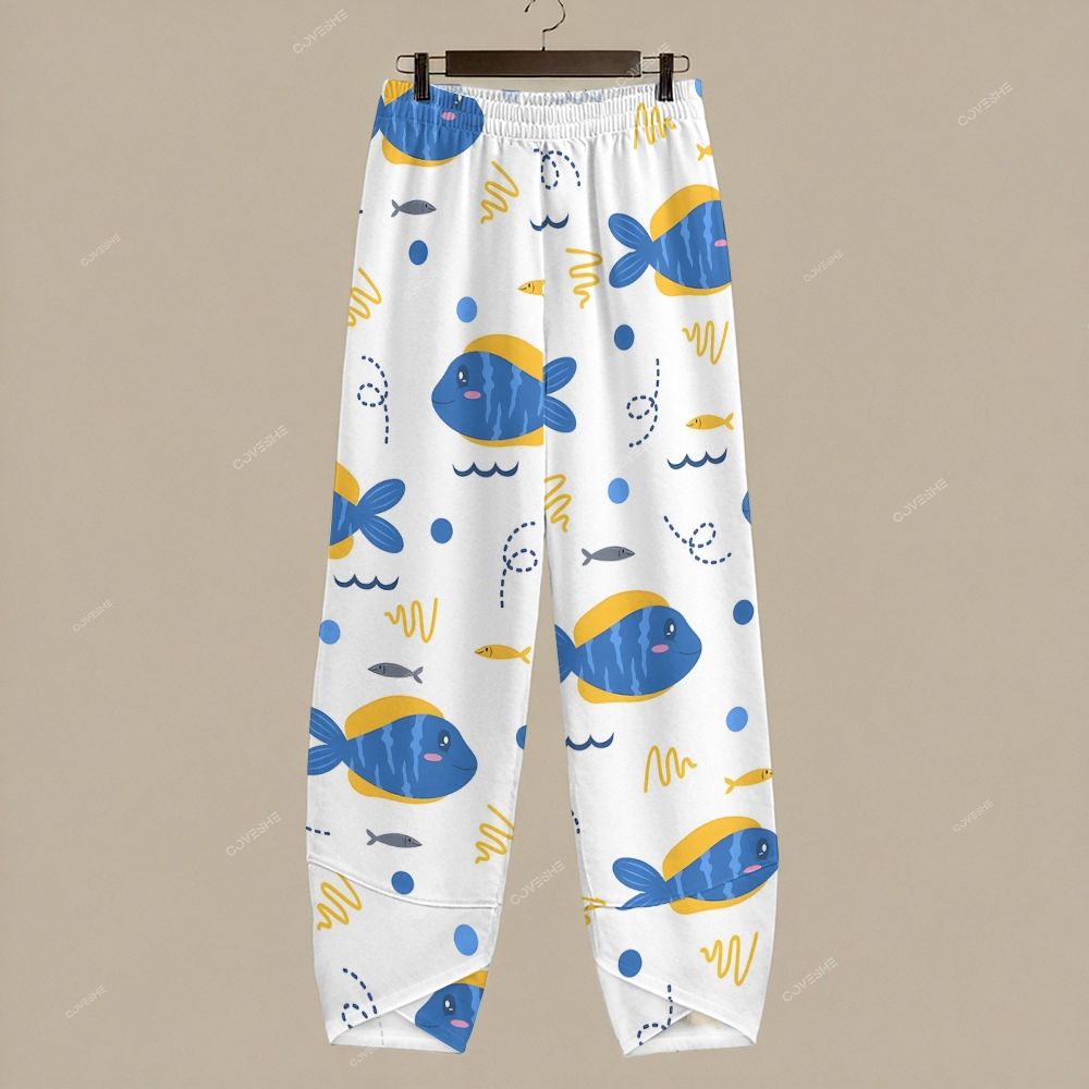 Women's Casual Cartoon Fish Printed Pants
