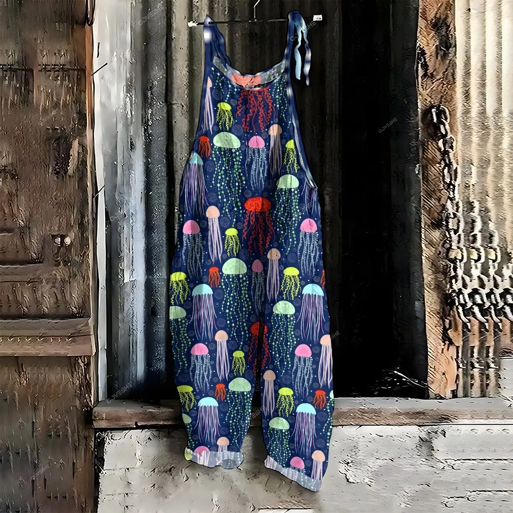 Women's Colorful Jellyfish Printed Flowy Dress