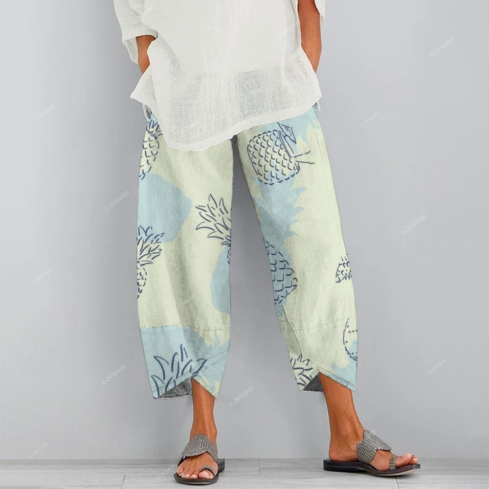 Women's Casual Artistic Pineapple Printed Pants