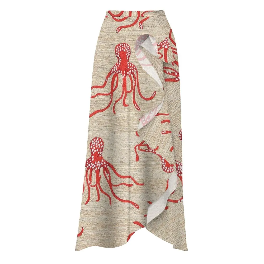Octopus Printed One-Piece Swimsuit and cover up