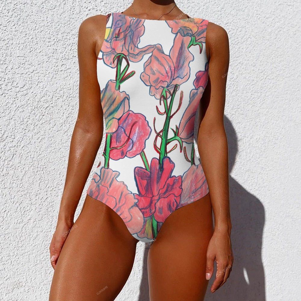 Flowers One-Piece Swimsuit