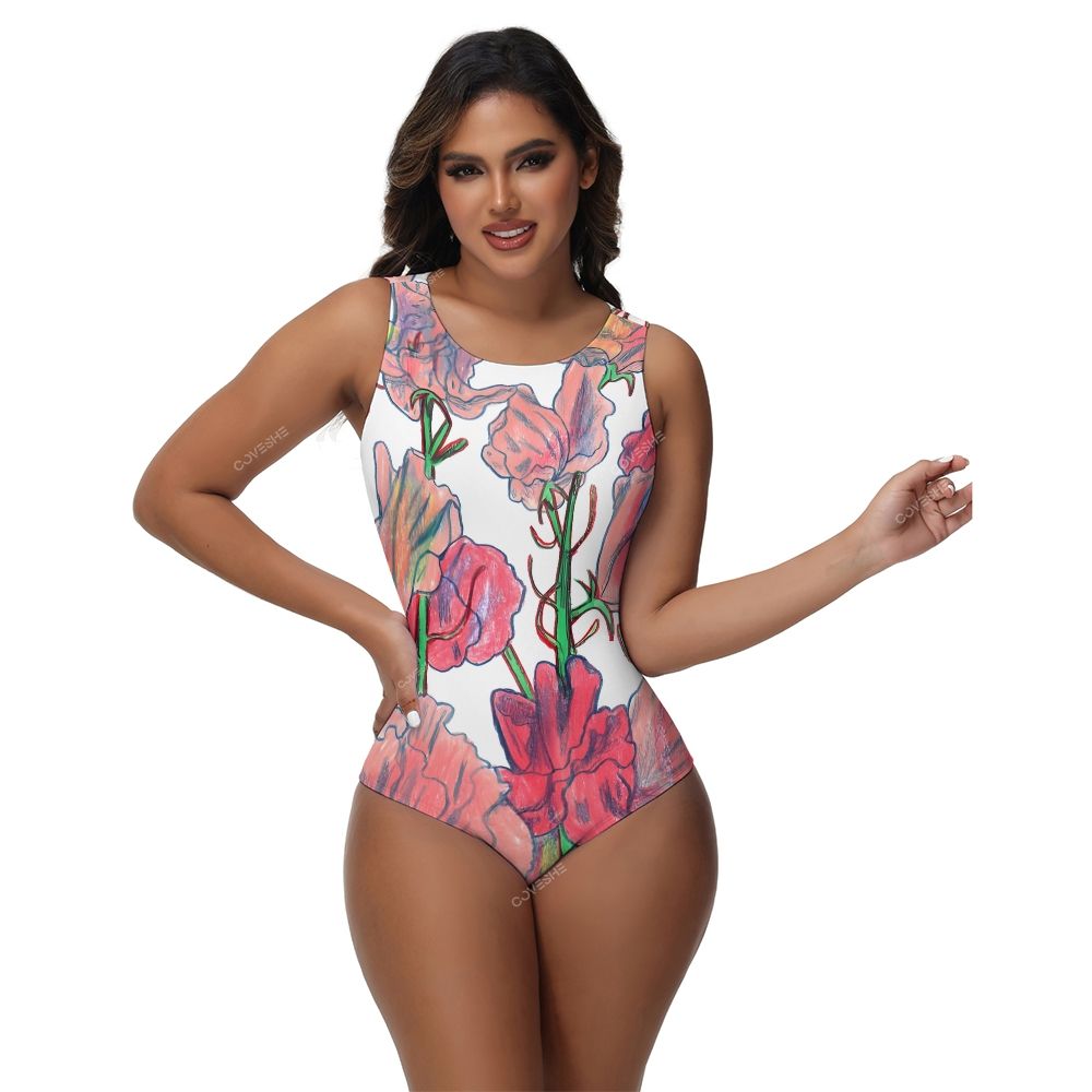 Flowers One-Piece Swimsuit