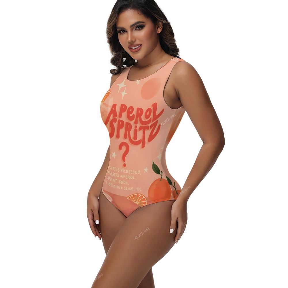 Aperol Spritz Printed One-Piece Swimsuit