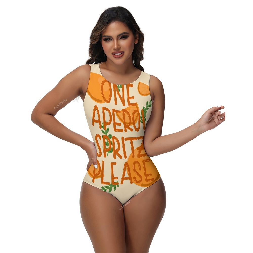 Aperol Spritz Printed One-Piece Swimsuit