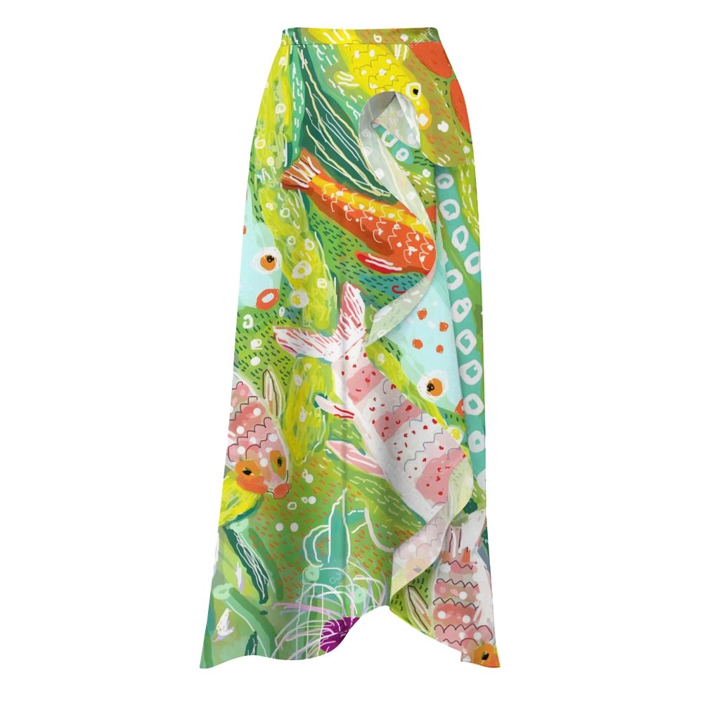 Colorful Cartoon Fish Printed One-Piece Swimsuit