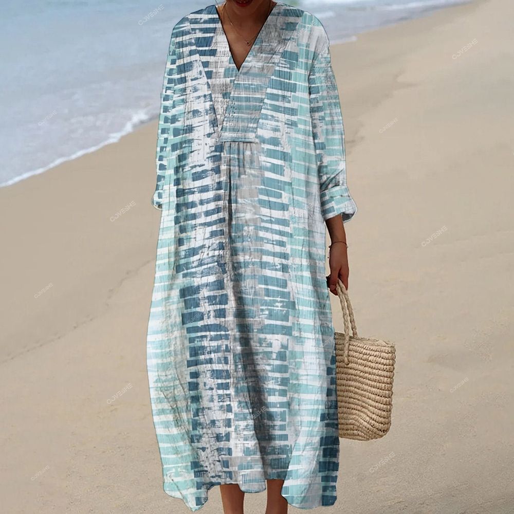 Women's Artistic Geometry Printed Maxi Dress