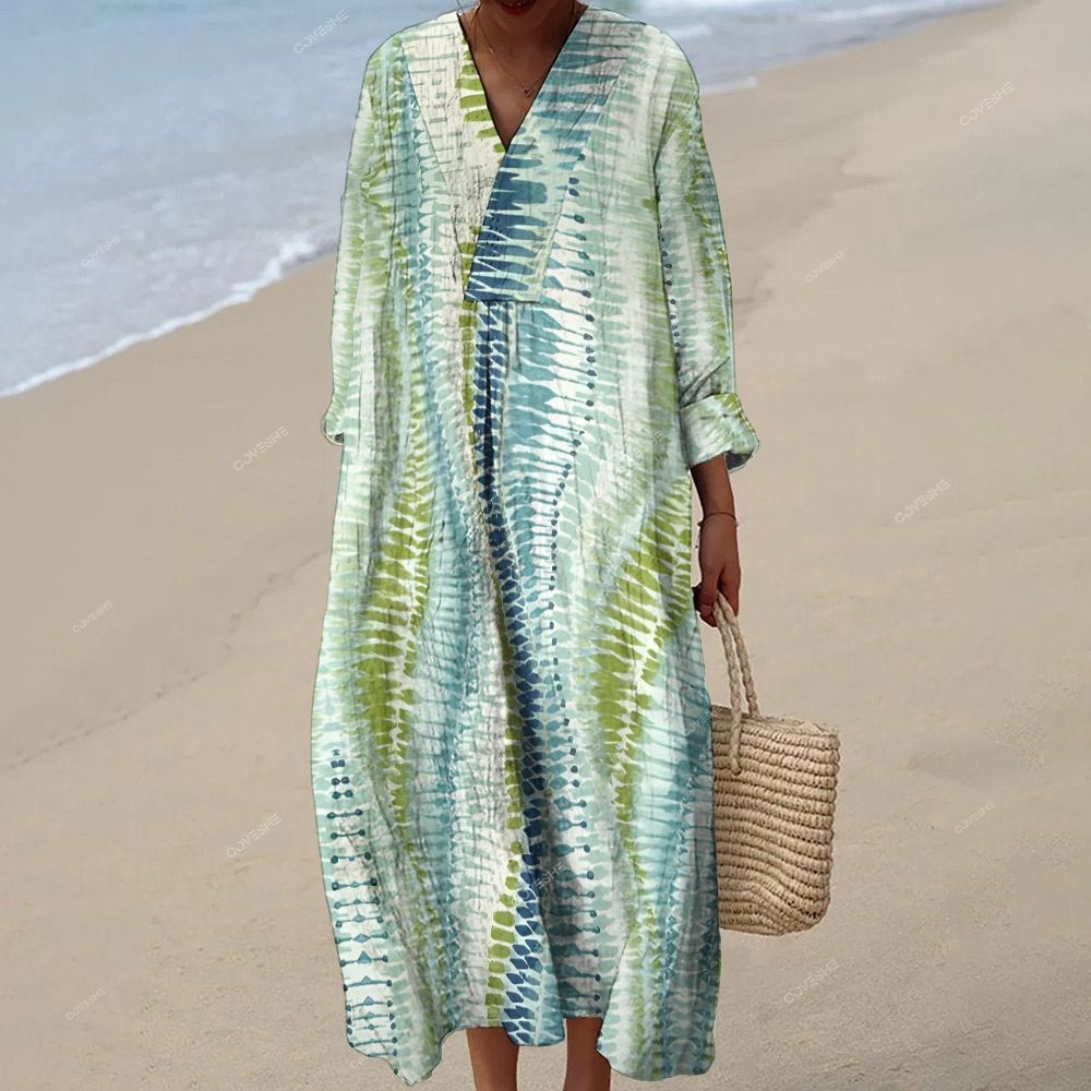 Women's Artistic Geometry Printed Maxi Dress