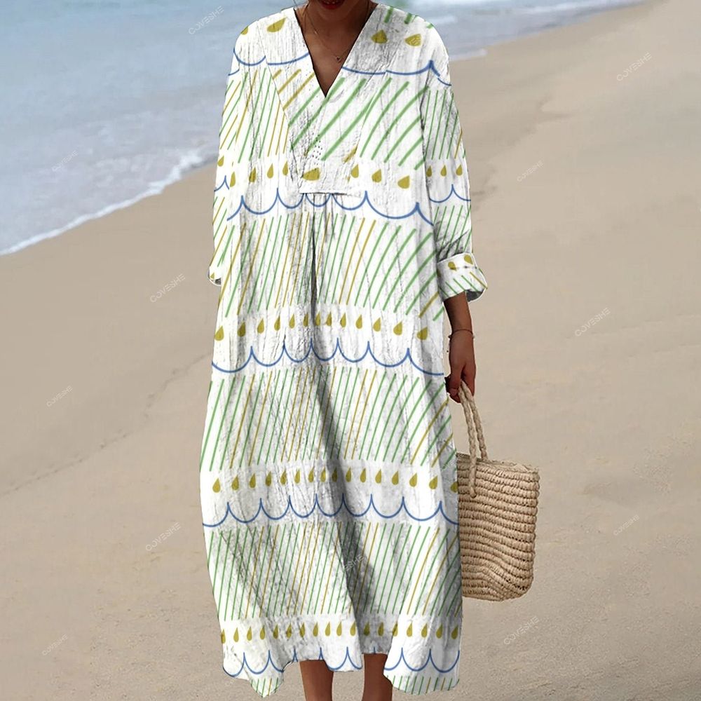 Women's Geometry Printed Maxi Dress