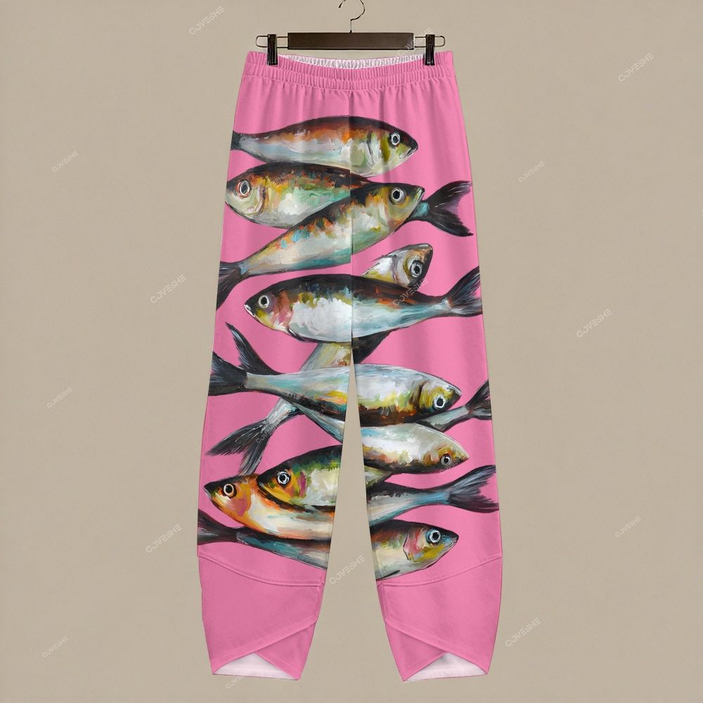 Women's Casual Sardines Printed Pants