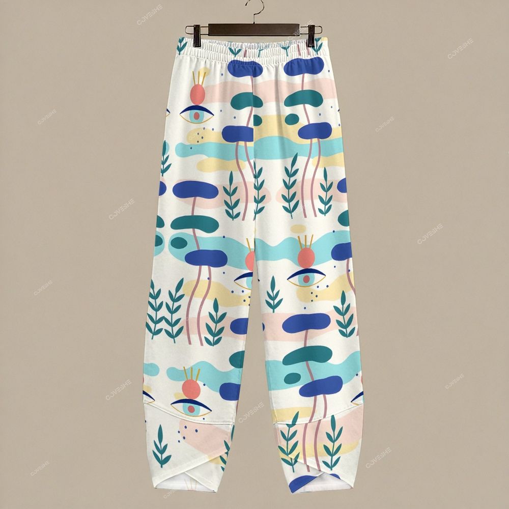 Women's Casual Artistic Eye Geometry Printed Pants