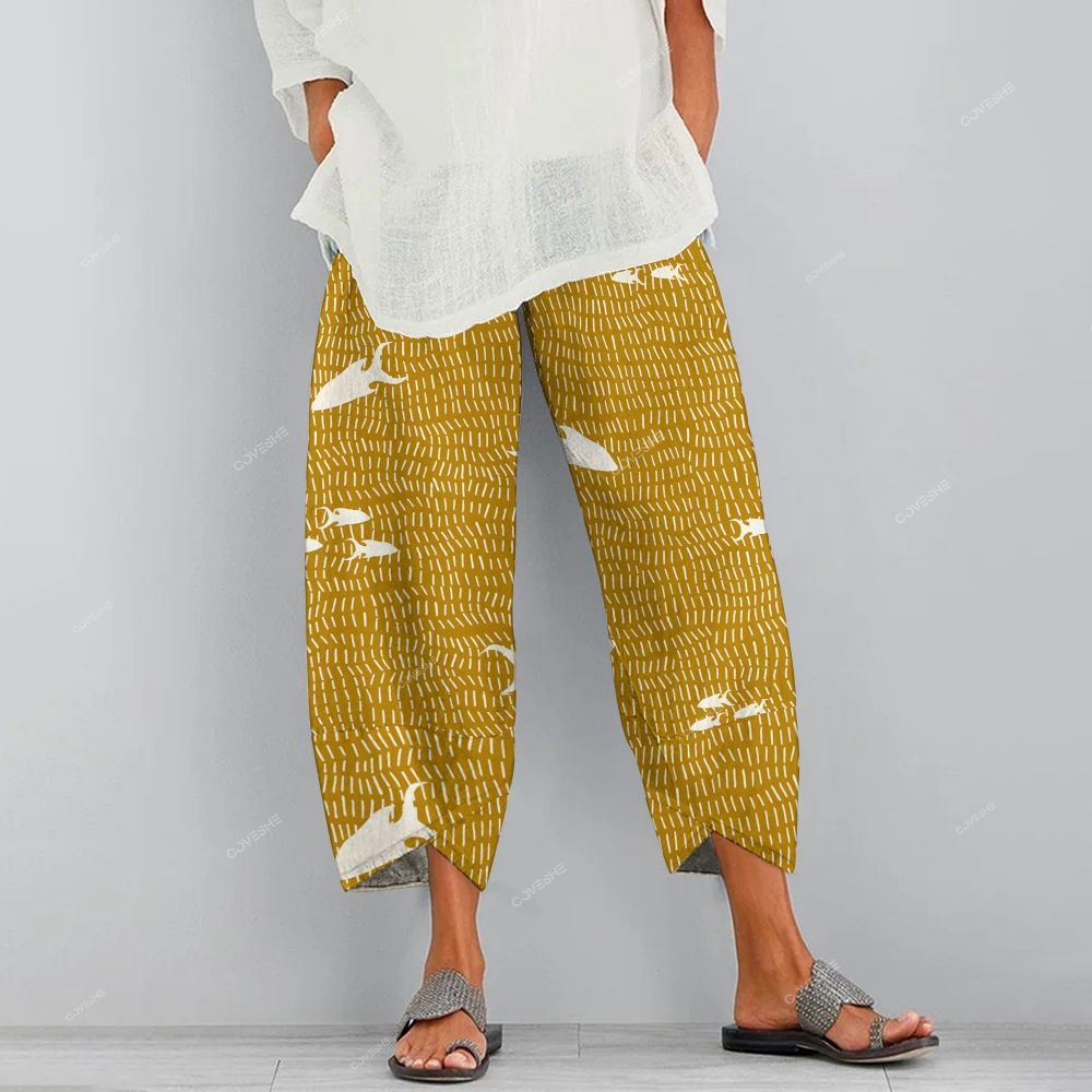 Women's Casual Geometric Fish Printed Pants